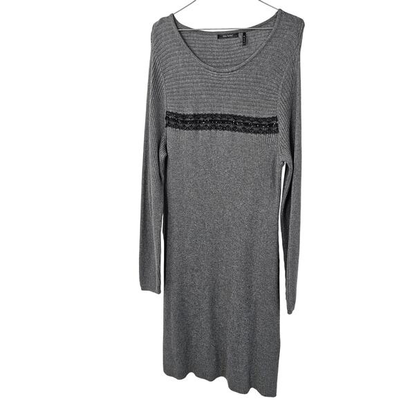 Daisy Fuentes Gray Long Sleeve Sweater Dress - Women's XL - Picture 1 of 4